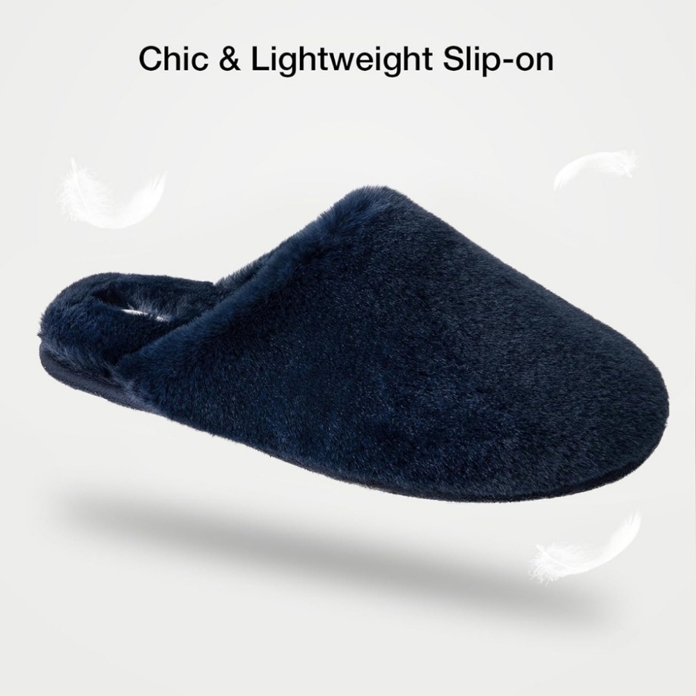 Snug Leaves Women's Fuzzy Memory Foam Indoor House Slippers with Anti-Slip Sole